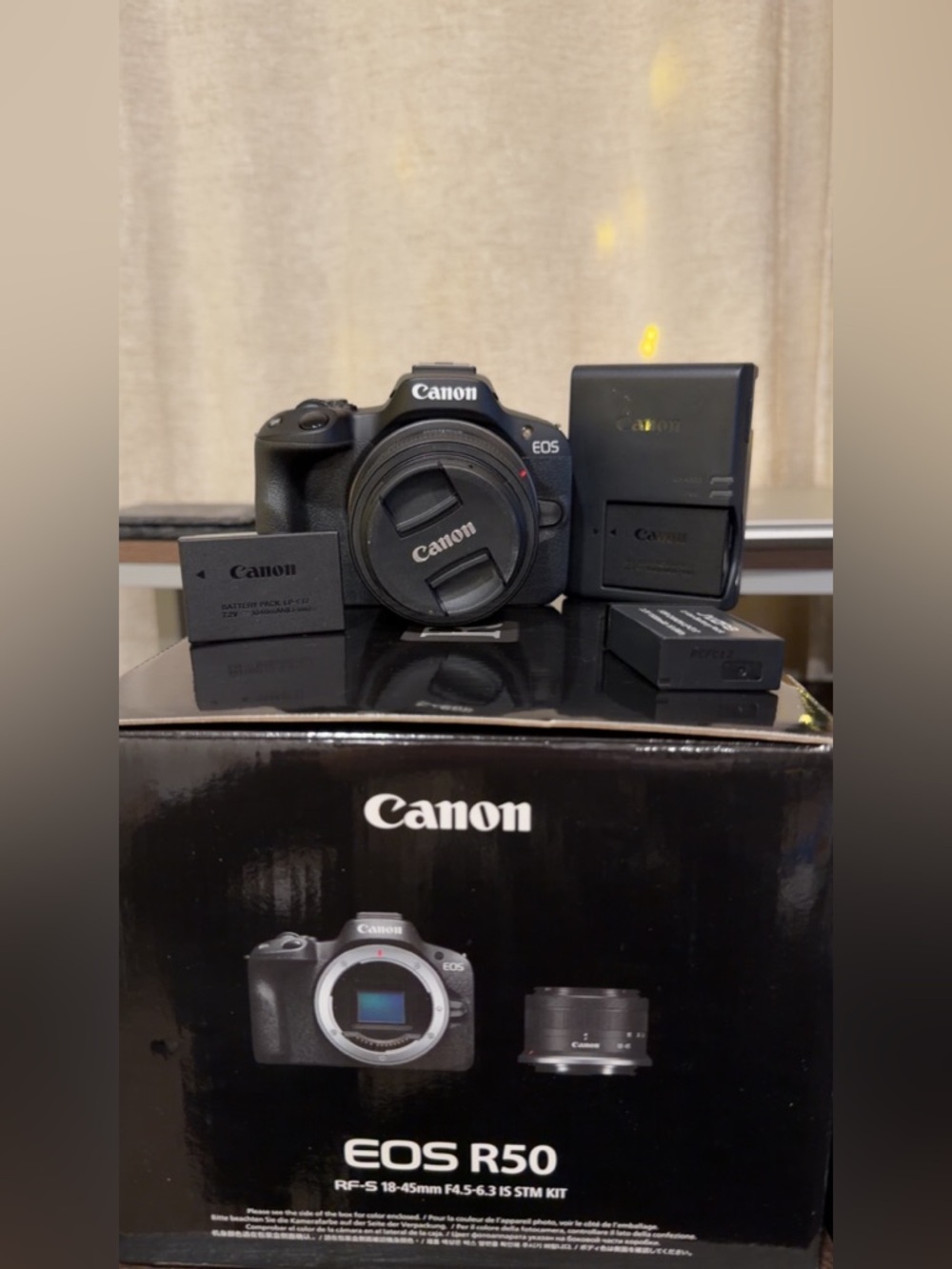 Canon R50 with Charger and Batteries